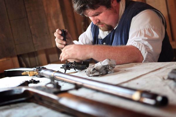 Take part in a musket drill